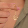 Golden Shell Pendant Necklace
